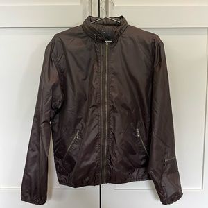 YMC Waterproof Double Front Zip With Hide Away Hoodie 100% Polyamide fabric.